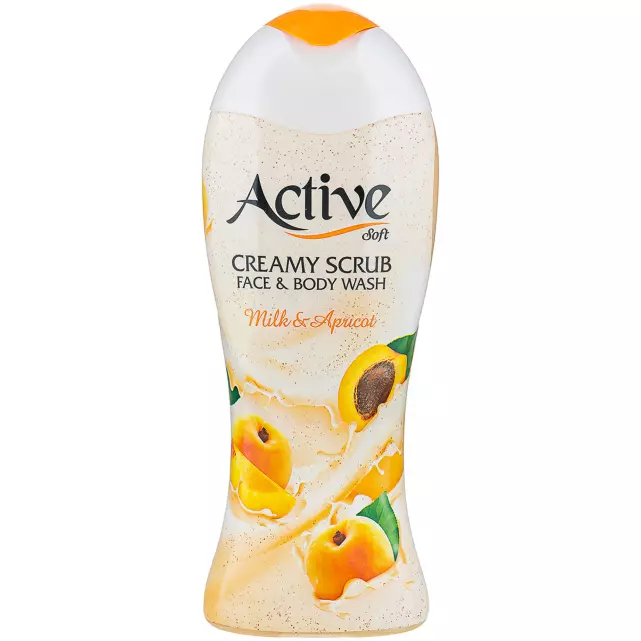 شامپو صورت و بدن Milk & Apricot سری Creamy Scrub اکتیو 400 گرمی